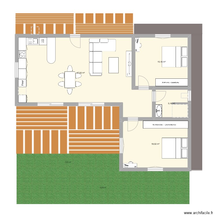 Supaphon Sakonkan. Plan de 4 pièces et 86 m2