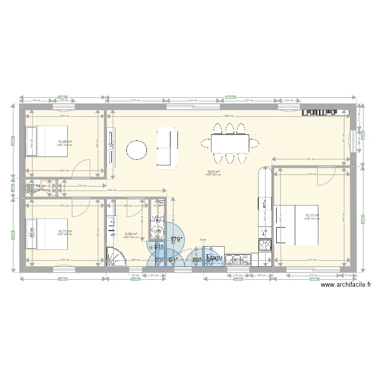 100m carré 23éme. Plan de 7 pièces et 99 m2