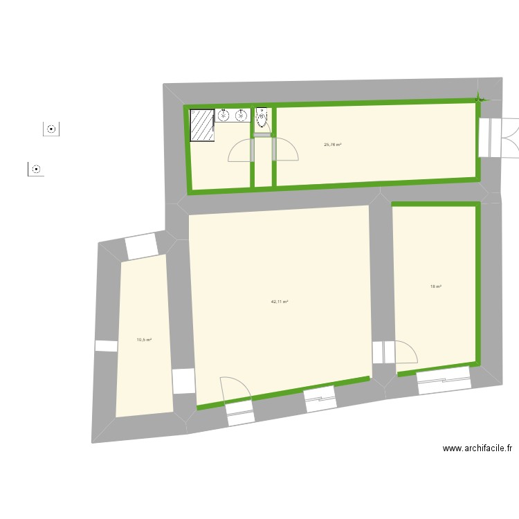 maison thorigne. Plan de 5 pièces et 98 m2