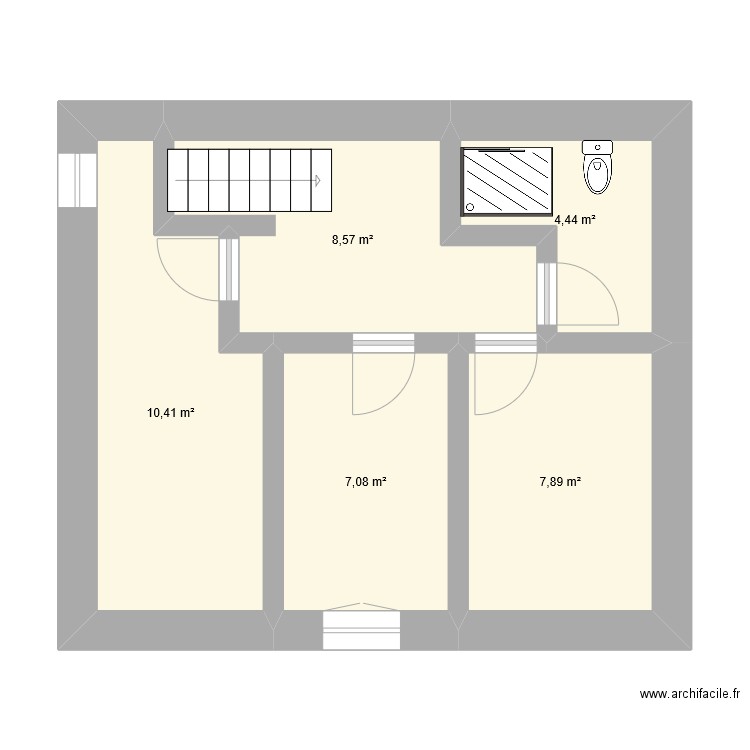 comble bouligny. Plan de 5 pièces et 38 m2