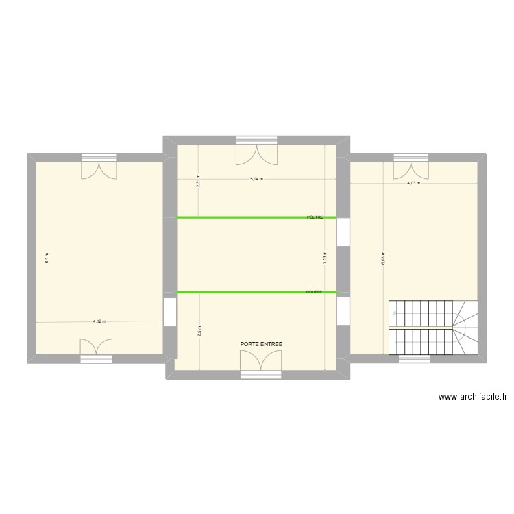 DUFOIX GROUET. Plan de 5 pièces et 85 m2