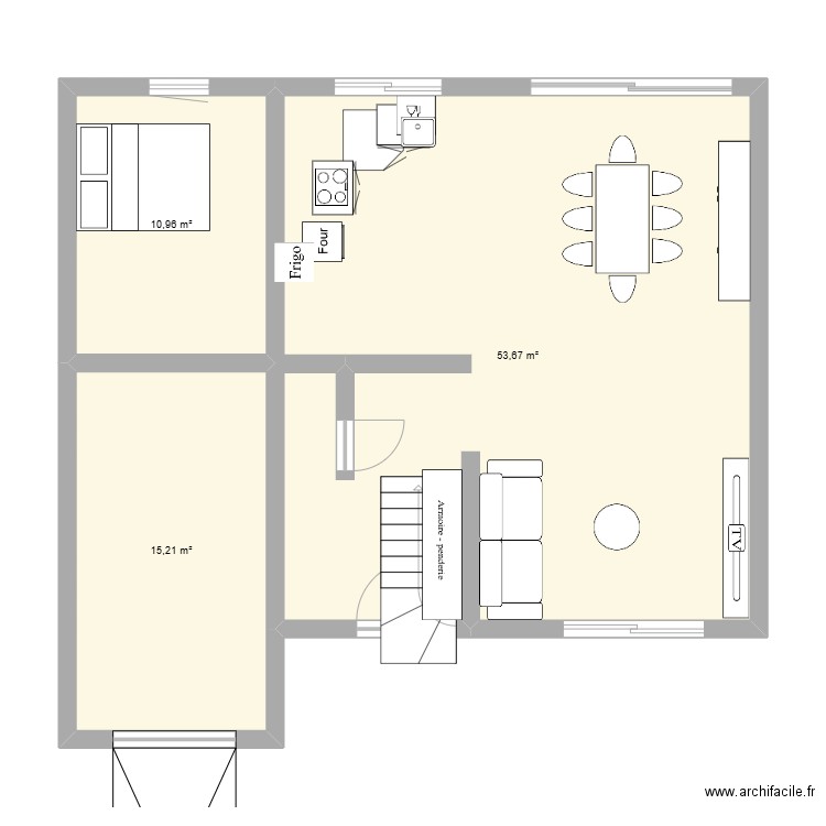 maison ravis. Plan de 3 pièces et 80 m2