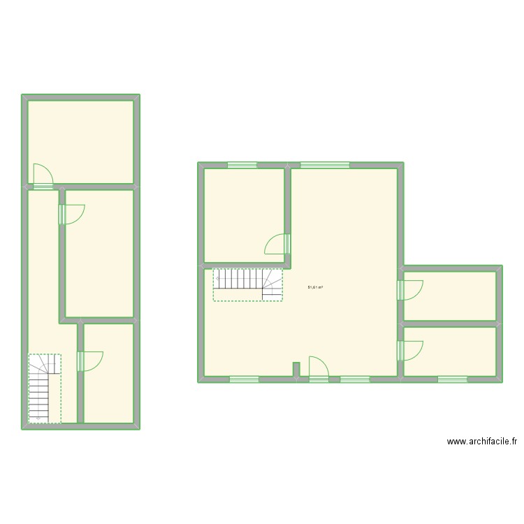 aaa. Plan de 7 pièces et 131 m2