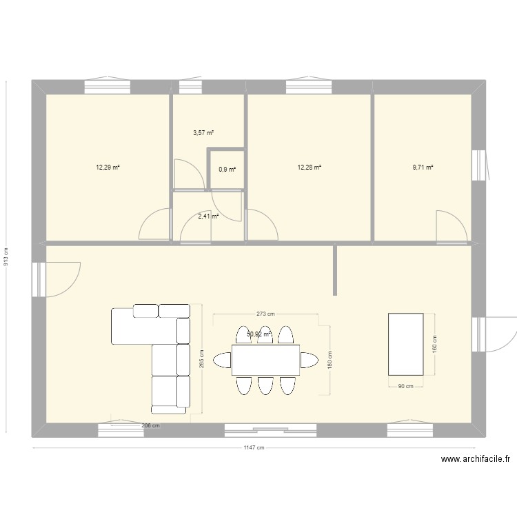 MAZAN 2. Plan de 7 pièces et 92 m2