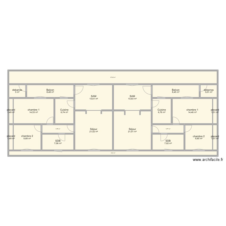 MPAKA 120 G. Plan de 24 pièces et 232 m2