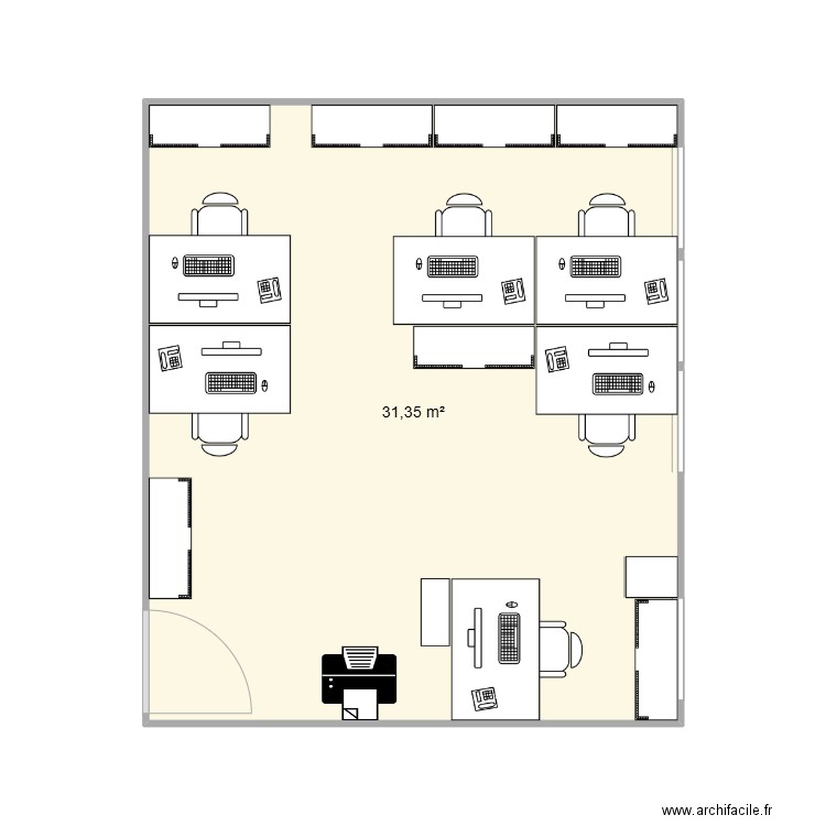 DRH GEST. Plan de 1 pièce et 31 m2