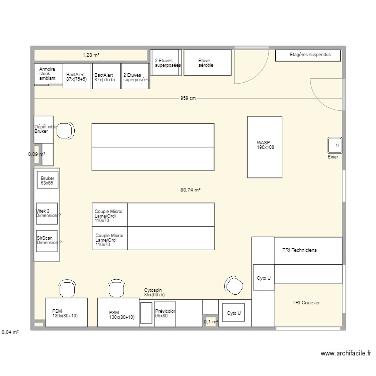 ALTITUDE MICROBIO BIS. Plan de 5 pièces et 82 m2