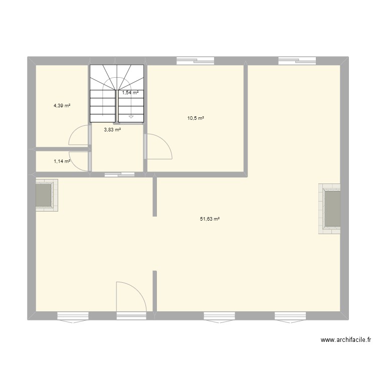 noailles. Plan de 6 pièces et 73 m2