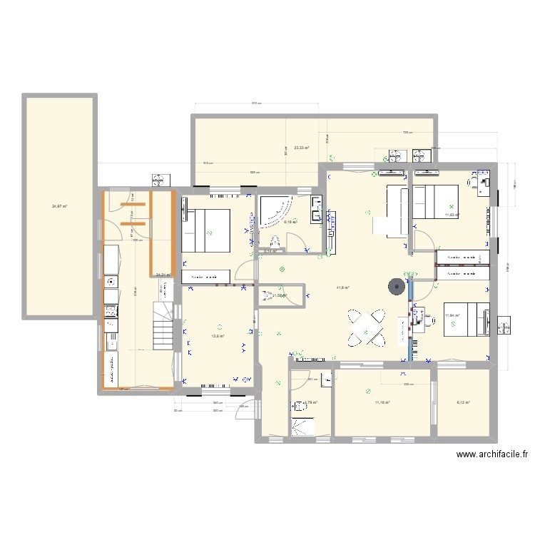 plan SP3C 23 11 2024. Plan de 13 pièces et 191 m2