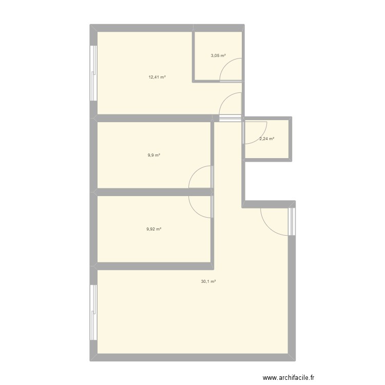 YOUNES. Plan de 6 pièces et 68 m2