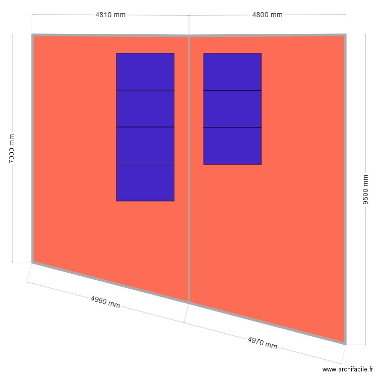 TABARD. Plan de 2 pièces et 77 m2