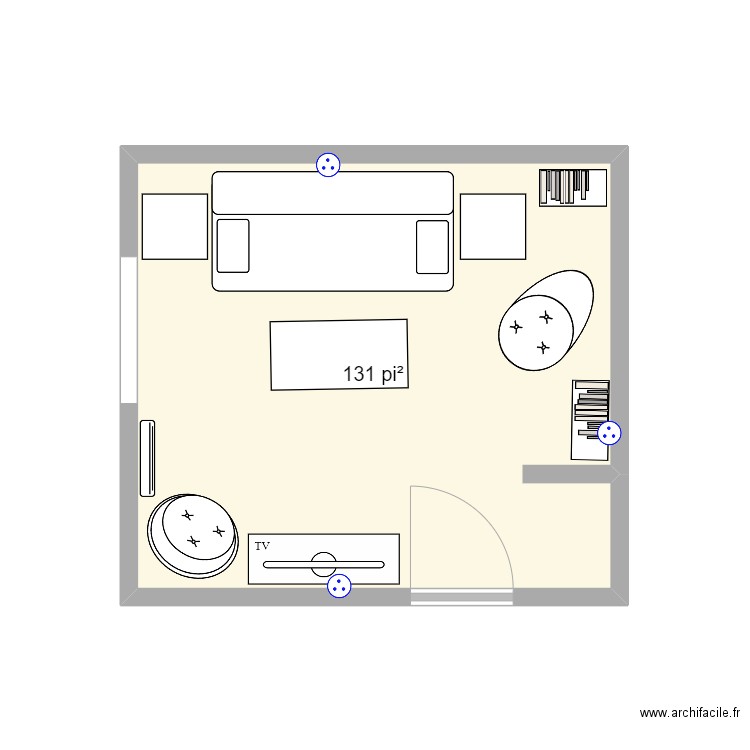 salon 2024. Plan de 1 pièce et 12 m2