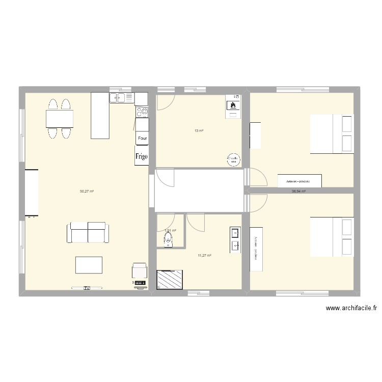 ma future maison. Plan de 5 pièces et 115 m2