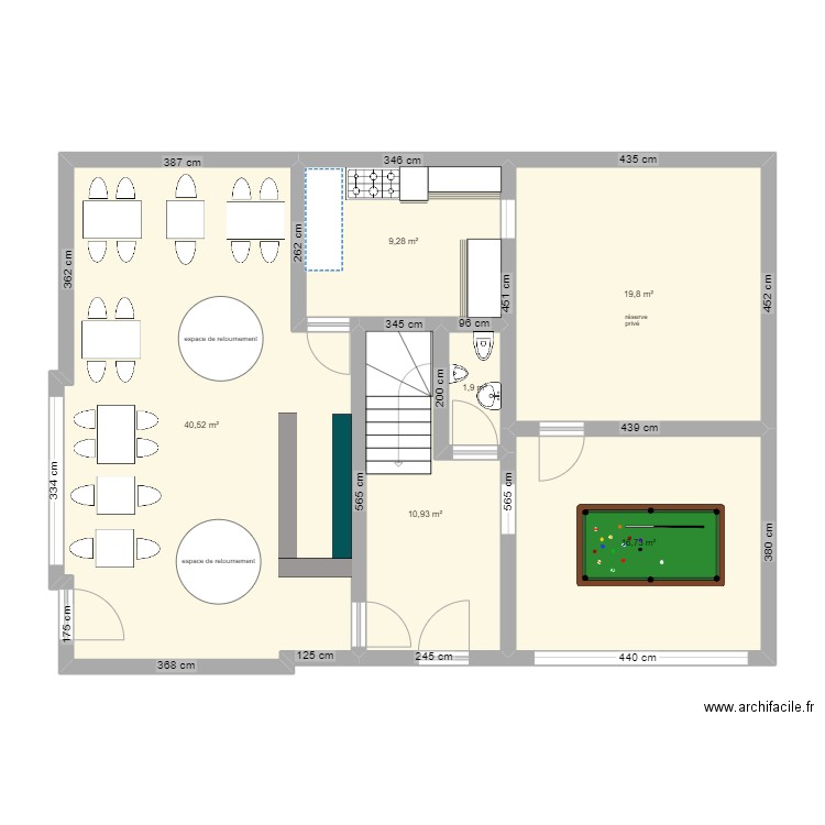 condé sur noireau. Plan de 6 pièces et 99 m2