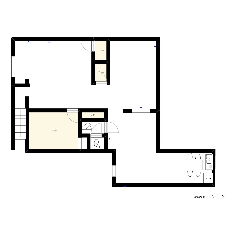 LAB- 2. Plan de 4 pièces et 14 m2