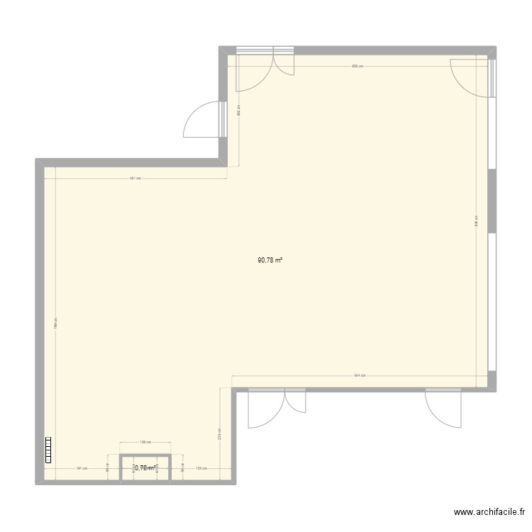 plan ciel1 . Plan de 2 pièces et 92 m2