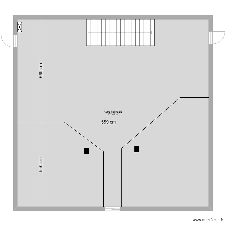 showroom. Plan de 1 pièce et 152 m2