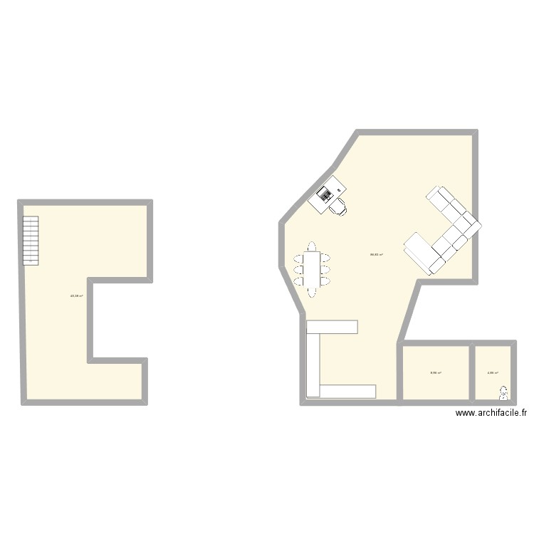 Strivay. Plan de 4 pièces et 146 m2