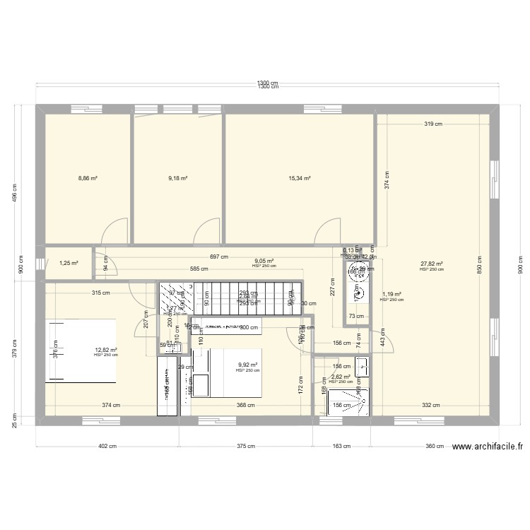 perols haut 5 10 02. Plan de 13 pièces et 103 m2