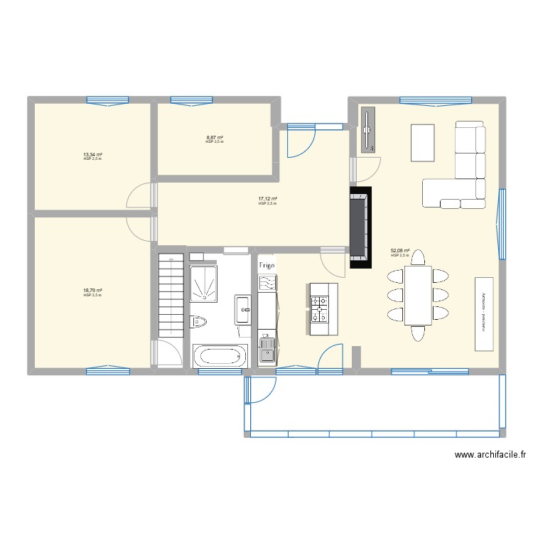 Quentin &Marie. Plan de 8 pièces et 230 m2