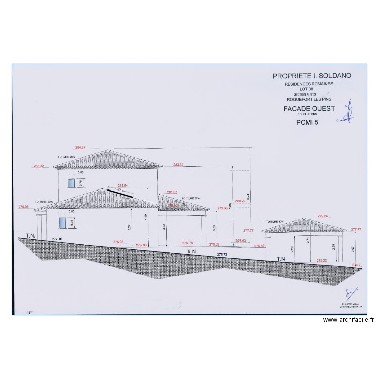 SOLDANO FACADE OUEST 6 panneaux. Plan de 0 pièce et 0 m2