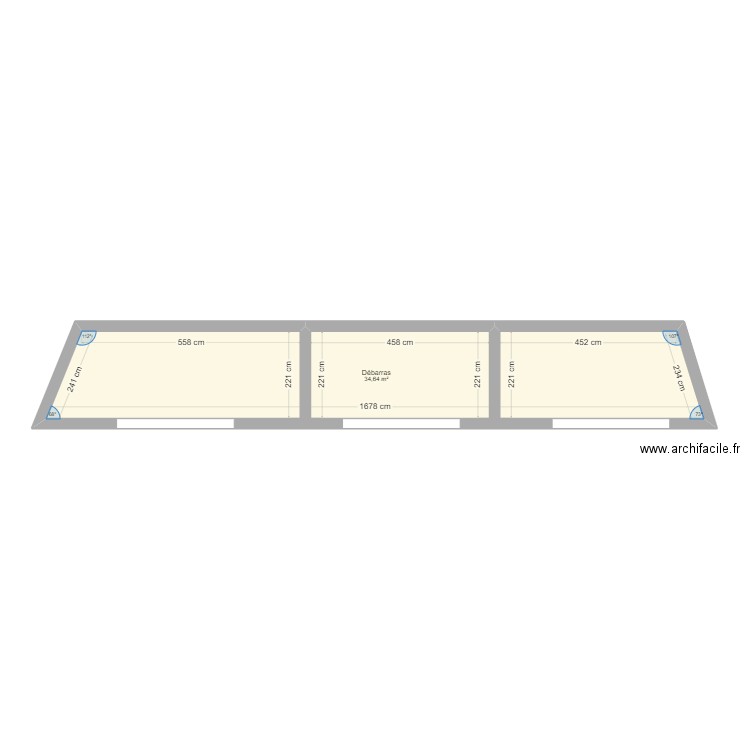 Conchy jardin 2. Plan de 1 pièce et 35 m2