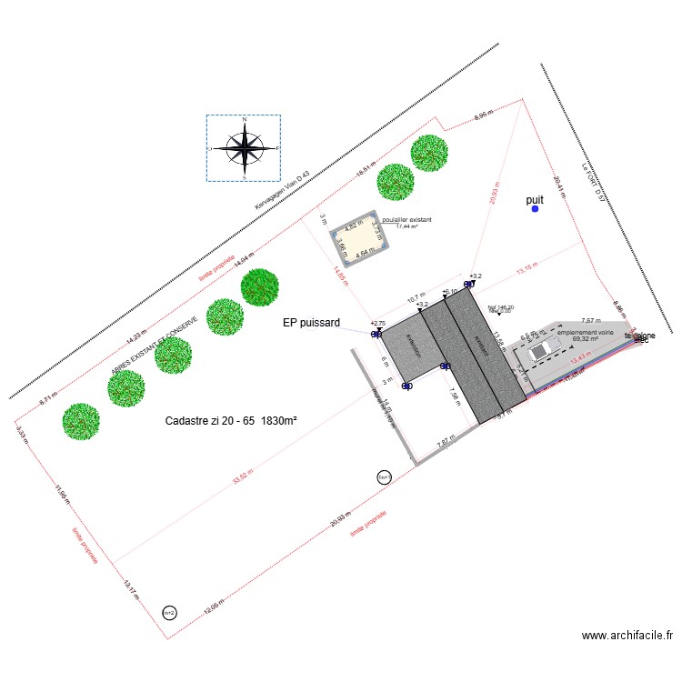 cloclo4. Plan de 1 pièce et 17 m2