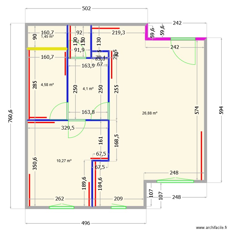 CHRISTOPHE BOTELHO PELICANO 1. Plan de 6 pièces et 48 m2