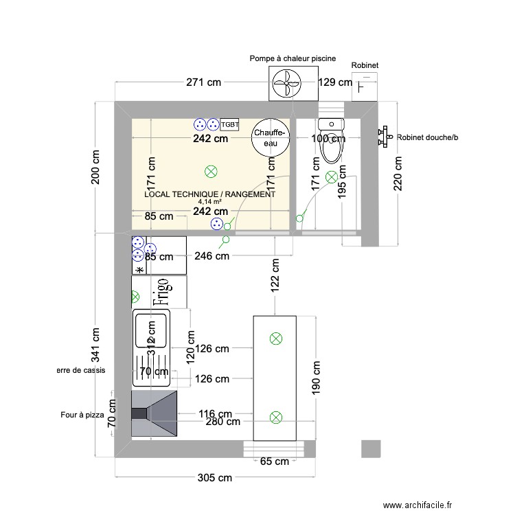 PULL HOUSE. Plan de 1 pièce et 4 m2