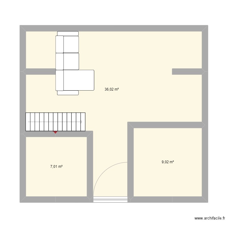 Chalet 3. Plan de 3 pièces et 52 m2