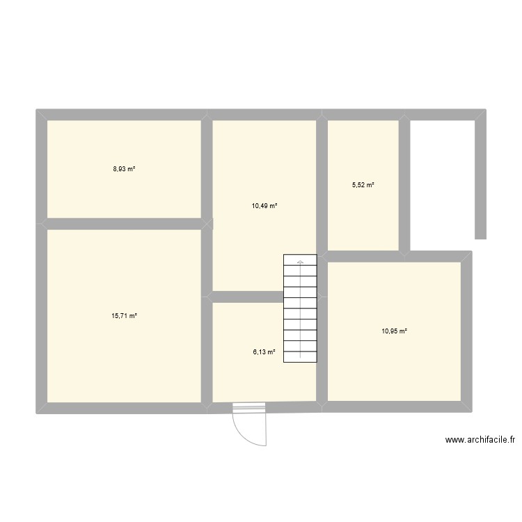 Maison Eschau V1. Plan de 6 pièces et 58 m2