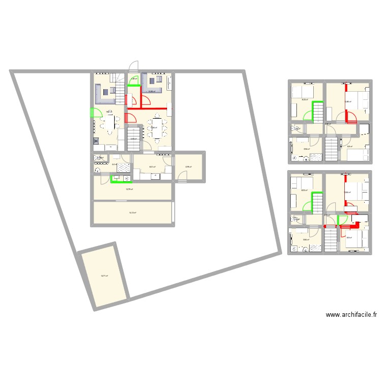 PROJET PERSO - STREE. Plan de 24 pièces et 192 m2