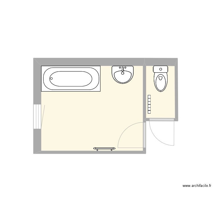 LRM Rousselot AV. Plan de 2 pièces et 7 m2