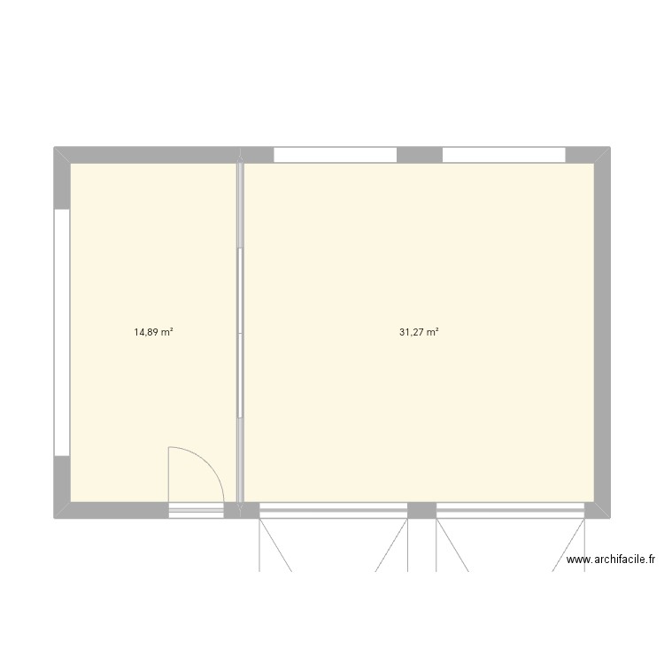 Garage . Plan de 2 pièces et 46 m2