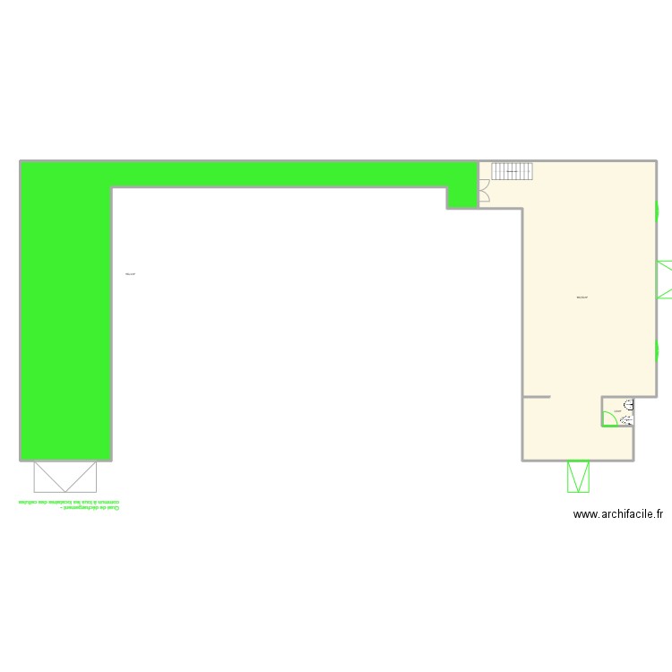 Cellule RDC 150m2. Plan de 3 pièces et 320 m2