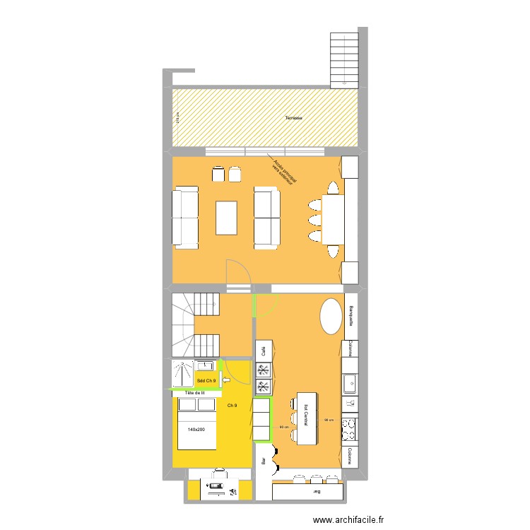 Victor Gilsoul Rez Coloc V3. Plan de 8 pièces et 90 m2