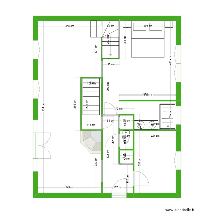 R+1 MAROLLES. Plan de 10 pièces et 68 m2