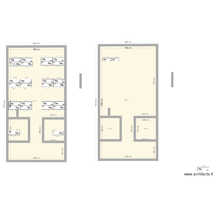 CRC. Plan de 6 pièces et 256 m2