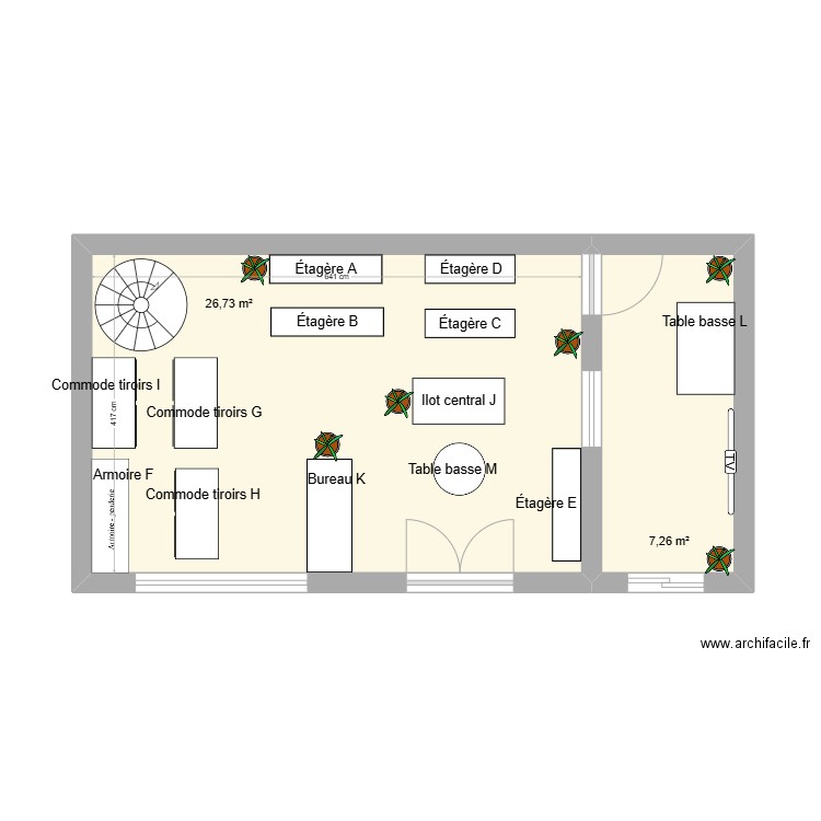 Entrainement 2 page 70 ADOC. Plan de 2 pièces et 34 m2