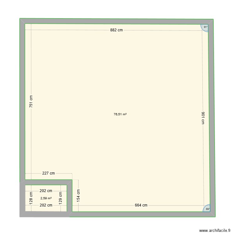 LAETI IVRY. Plan de 2 pièces et 79 m2