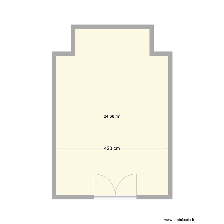 salon familial. Plan de 1 pièce et 25 m2