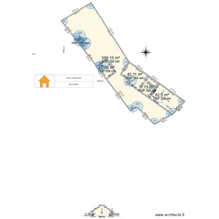 PLAN DE MASSE RDC. Plan de 19 pièces et 1394 m2