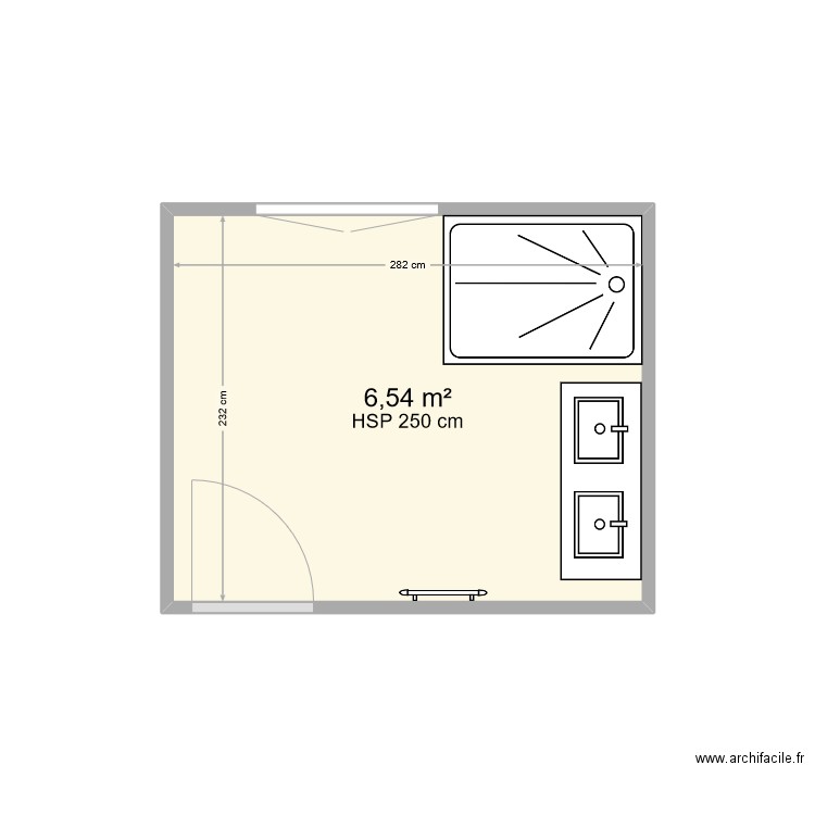 MAZARE. Plan de 1 pièce et 7 m2