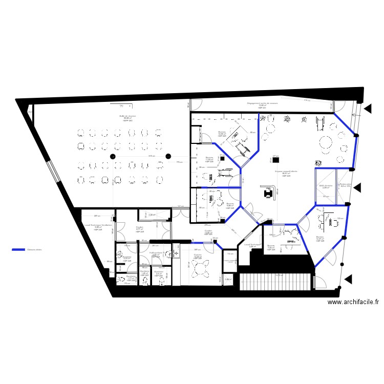 Projet RDC Auch - plan de masse. Plan de 26 pièces et 314 m2