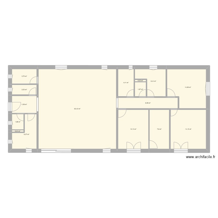 plan maison 1.23.2. Plan de 16 pièces et 149 m2