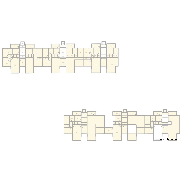 Appartement type étage Bâtiment 6. Plan de 136 pièces et 981 m2