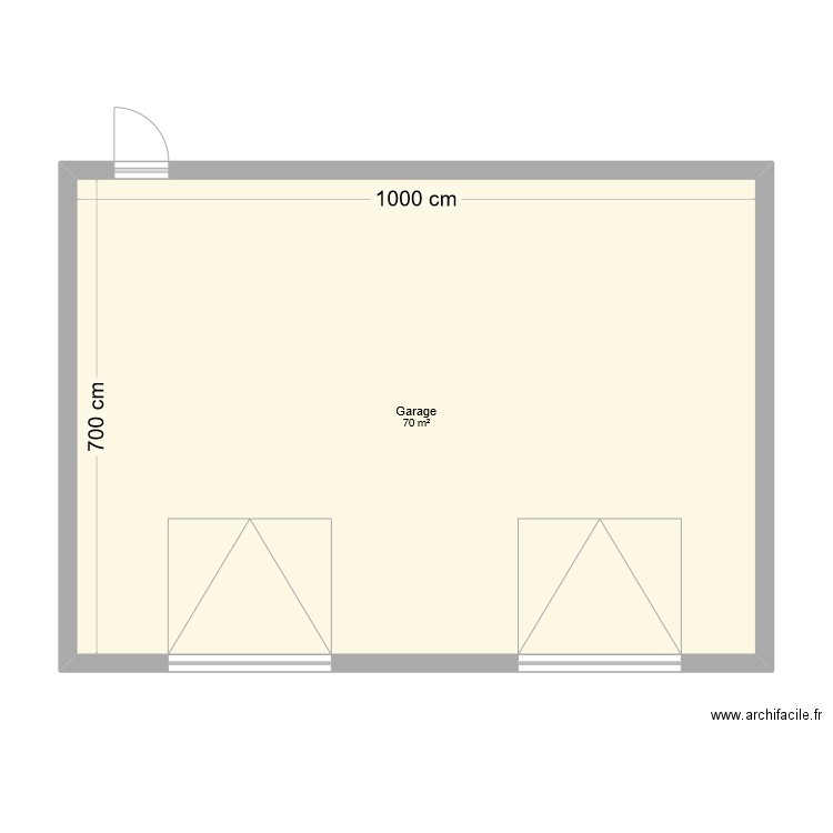 Garage Projet. Plan de 1 pièce et 70 m2