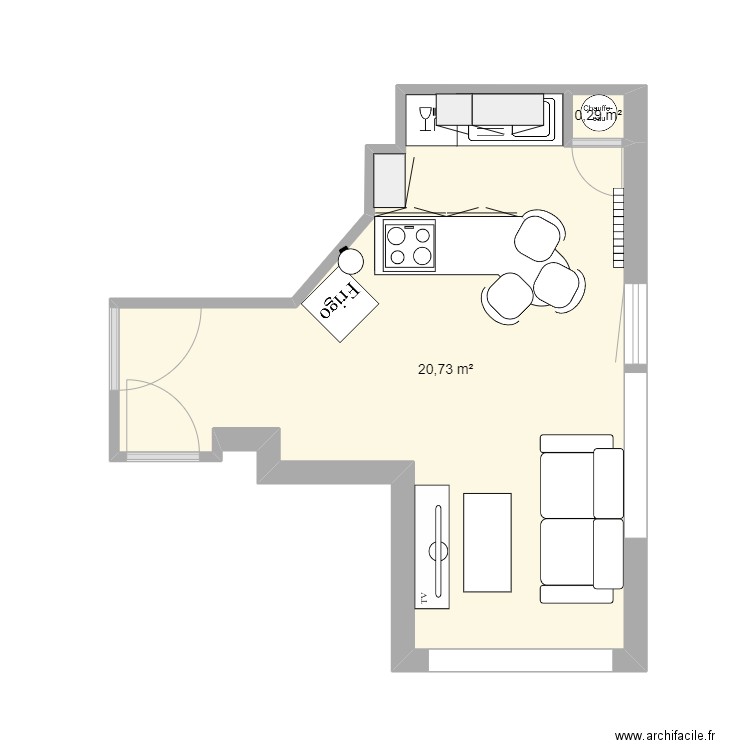 aurelien. Plan de 2 pièces et 21 m2