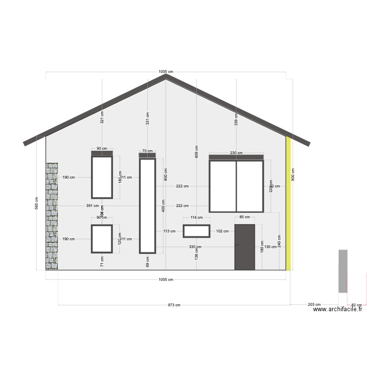 Façade OUEST - Projet_V2. Plan de 0 pièce et 0 m2