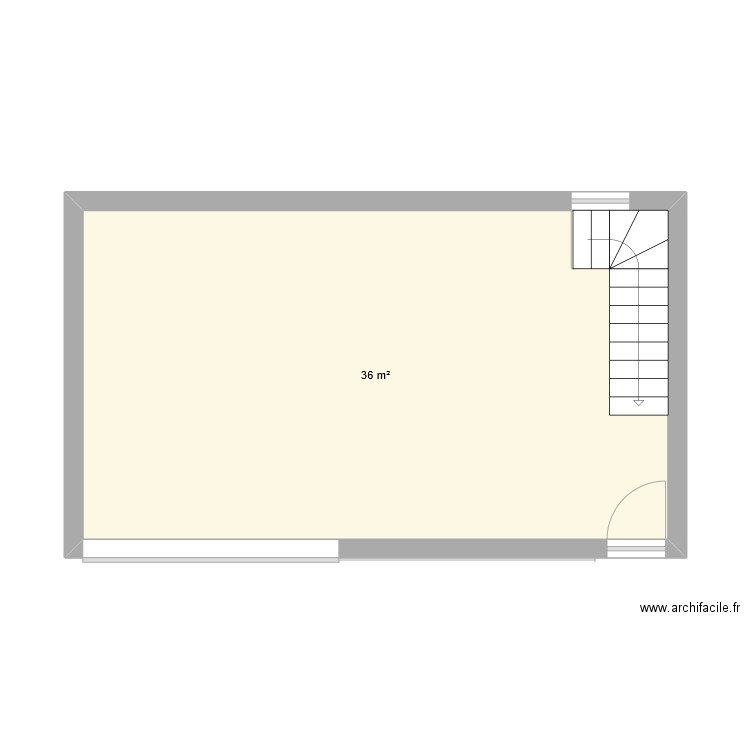 Garage. Plan de 1 pièce et 36 m2